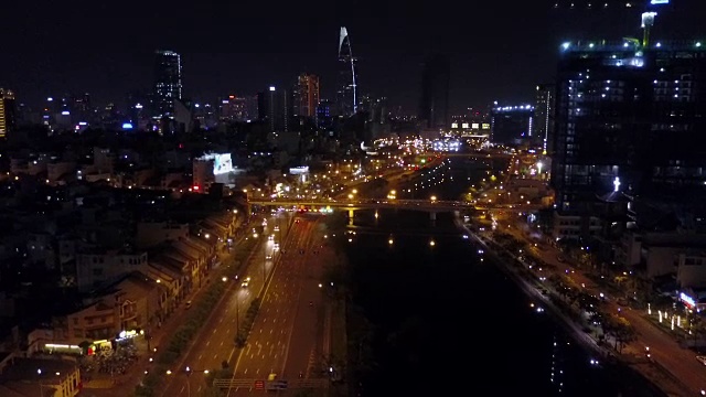 胡志明市夜景航拍图