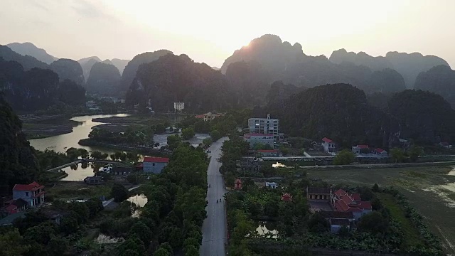 越南乡村的空中鸟瞰图