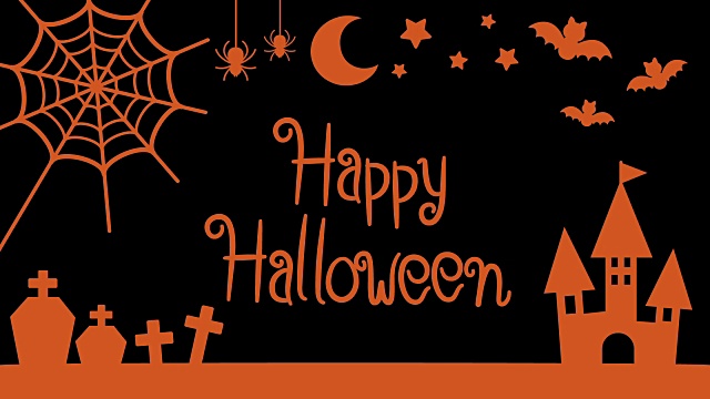 万圣节主题剪影和标志