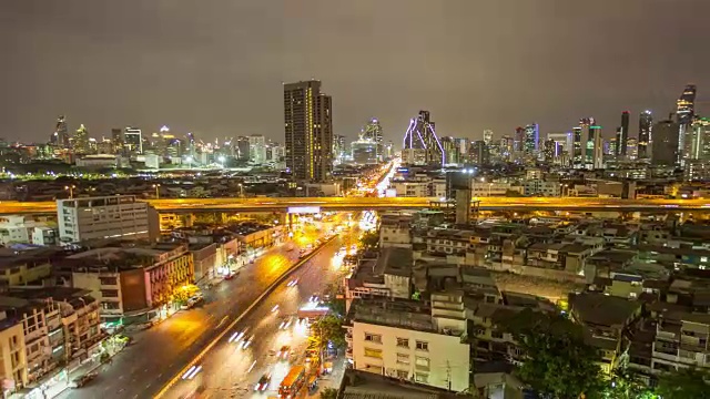 詳情圖-4K時(shí)間推移:曼谷夜景，泰國(guó)。