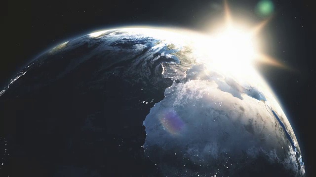詳情圖-高度詳細(xì)的現(xiàn)實(shí)史詩日出行星地球3D動畫