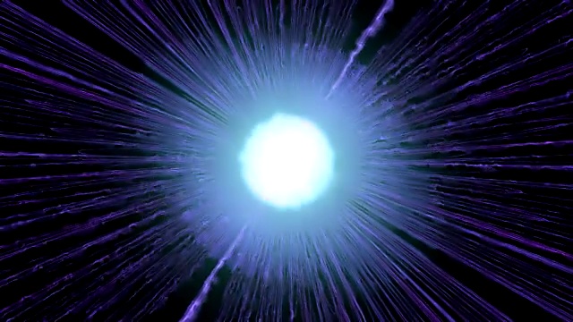 爆炸磁星或类星体释放出超强的宇宙射线波。奇点，引力波和时空概念